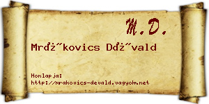 Mrákovics Dévald névjegykártya